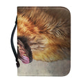 Vintage German Shepherd Portrait Print Leather Bible Cover
