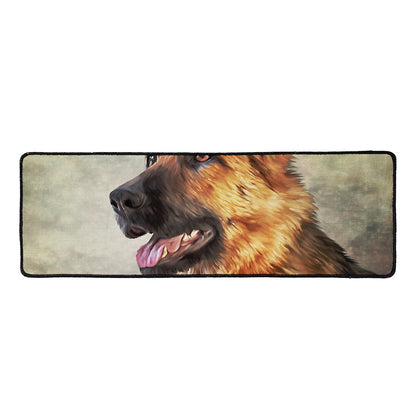 Vintage German Shepherd Portrait Print Long Kitchen Mat