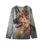 Vintage German Shepherd Portrait Print Long Sleeve Short Coat