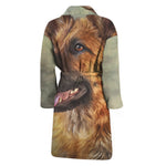 Vintage German Shepherd Portrait Print Men's Bathrobe
