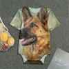 Vintage German Shepherd Portrait Print Men's Bodysuit