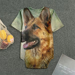 Vintage German Shepherd Portrait Print Men's Bodysuit