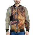 Vintage German Shepherd Portrait Print Men's Bomber Jacket