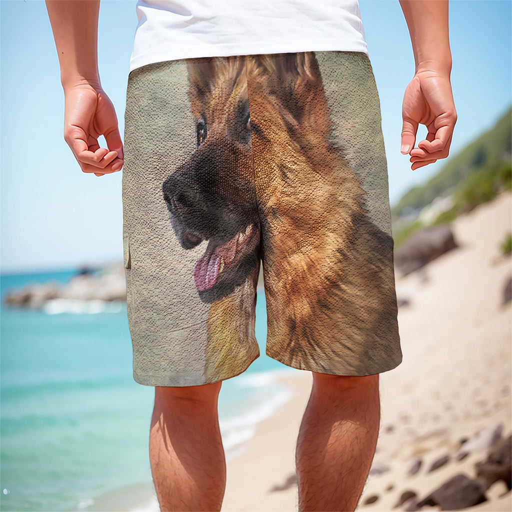 Vintage German Shepherd Portrait Print Men's Cargo Shorts