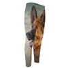 Vintage German Shepherd Portrait Print Men's Compression Pants