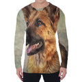 Vintage German Shepherd Portrait Print Men's Long Sleeve T-Shirt