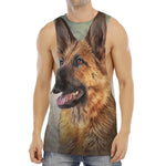Vintage German Shepherd Portrait Print Men's Muscle Tank Top