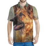 Vintage German Shepherd Portrait Print Men's Polo Shirt