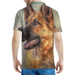 Vintage German Shepherd Portrait Print Men's Polo Shirt