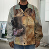 Vintage German Shepherd Portrait Print Men's Shirt Jacket