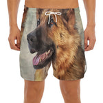 Vintage German Shepherd Portrait Print Men's Split Running Shorts