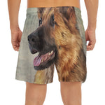Vintage German Shepherd Portrait Print Men's Split Running Shorts