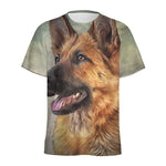 Vintage German Shepherd Portrait Print Men's Sports T-Shirt