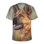 Vintage German Shepherd Portrait Print Men's Sports T-Shirt