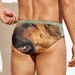 Vintage German Shepherd Portrait Print Men's Swim Briefs