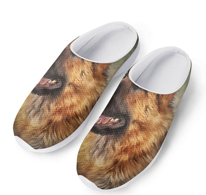 Vintage German Shepherd Portrait Print Mesh Casual Shoes