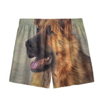 Vintage German Shepherd Portrait Print Mesh Shorts