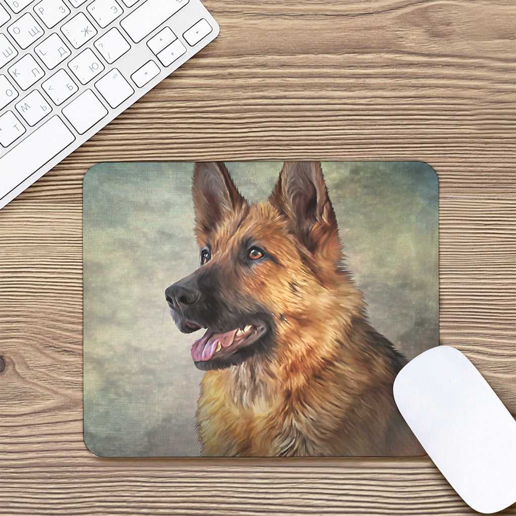 Vintage German Shepherd Portrait Print Mouse Pad
