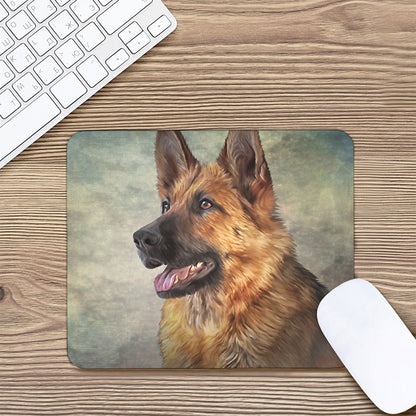 Vintage German Shepherd Portrait Print Mouse Pad