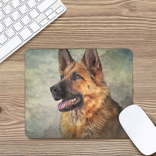 Vintage German Shepherd Portrait Print Mouse Pad