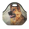 Vintage German Shepherd Portrait Print Neoprene Lunch Bag