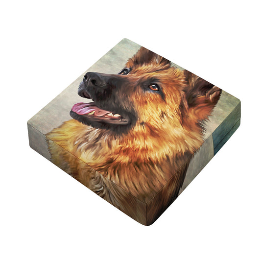 Vintage German Shepherd Portrait Print Outdoor Seat Cushion Cover