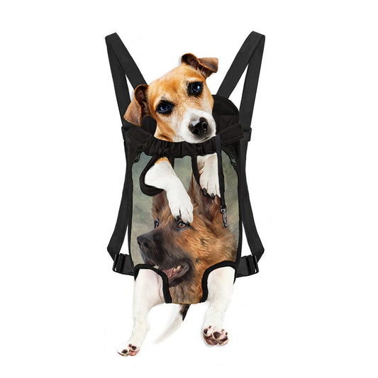 Vintage German Shepherd Portrait Print Pet Carrier Backpack