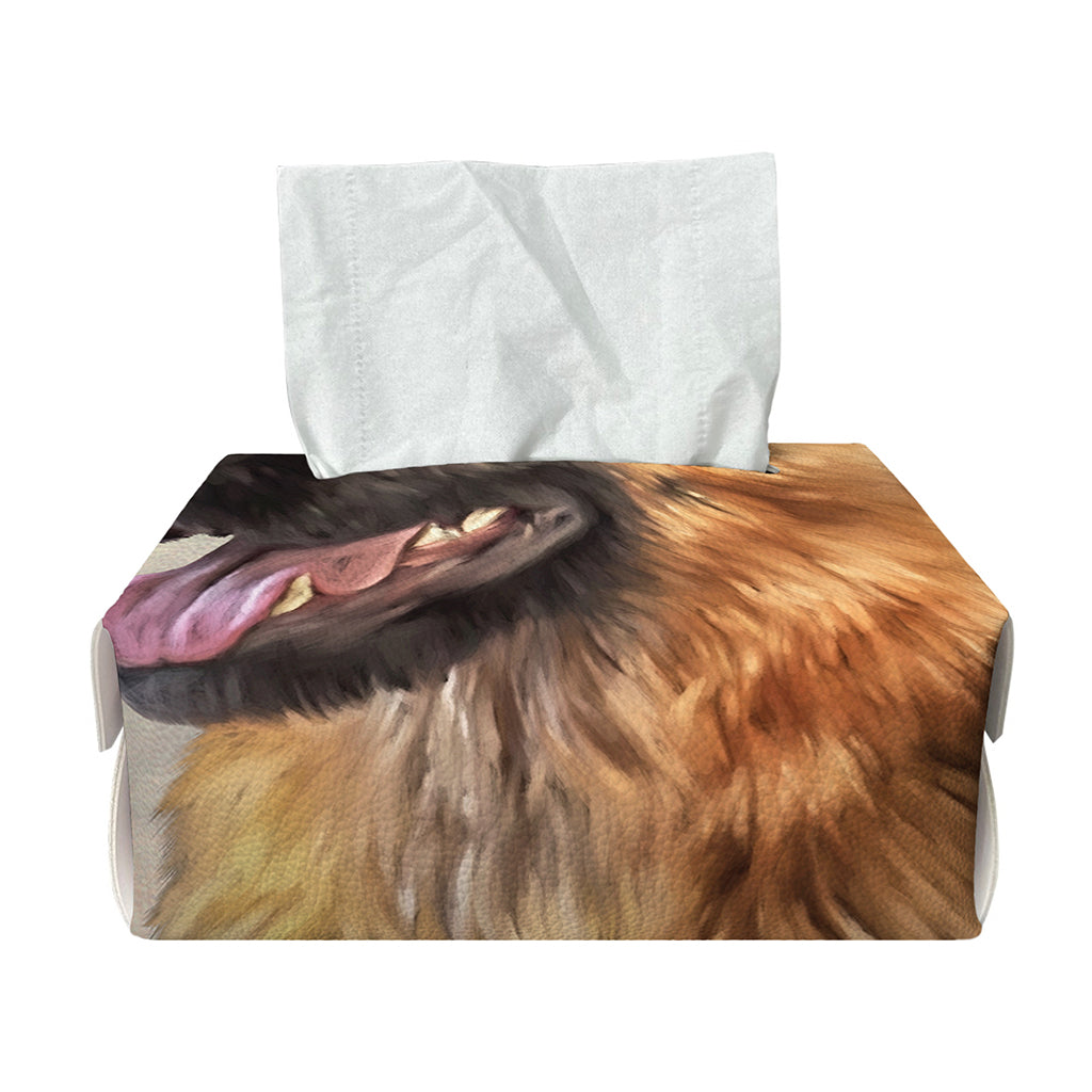 Vintage German Shepherd Portrait Print Rectangle Tissue Box Cover