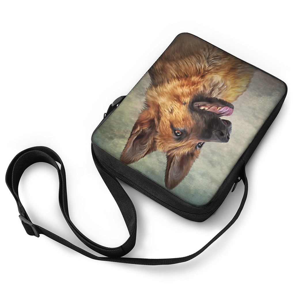 Vintage German Shepherd Portrait Print Rectangular Crossbody Bag
