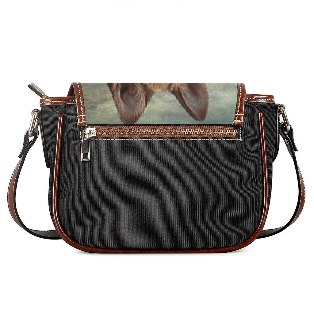 Vintage German Shepherd Portrait Print Saddle Bag