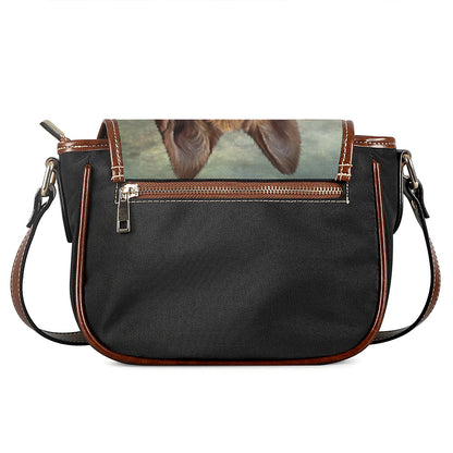 Vintage German Shepherd Portrait Print Saddle Bag