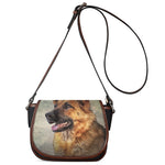 Vintage German Shepherd Portrait Print Saddle Bag