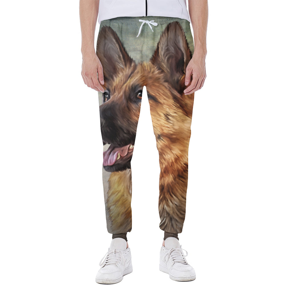 Vintage German Shepherd Portrait Print Scuba Joggers