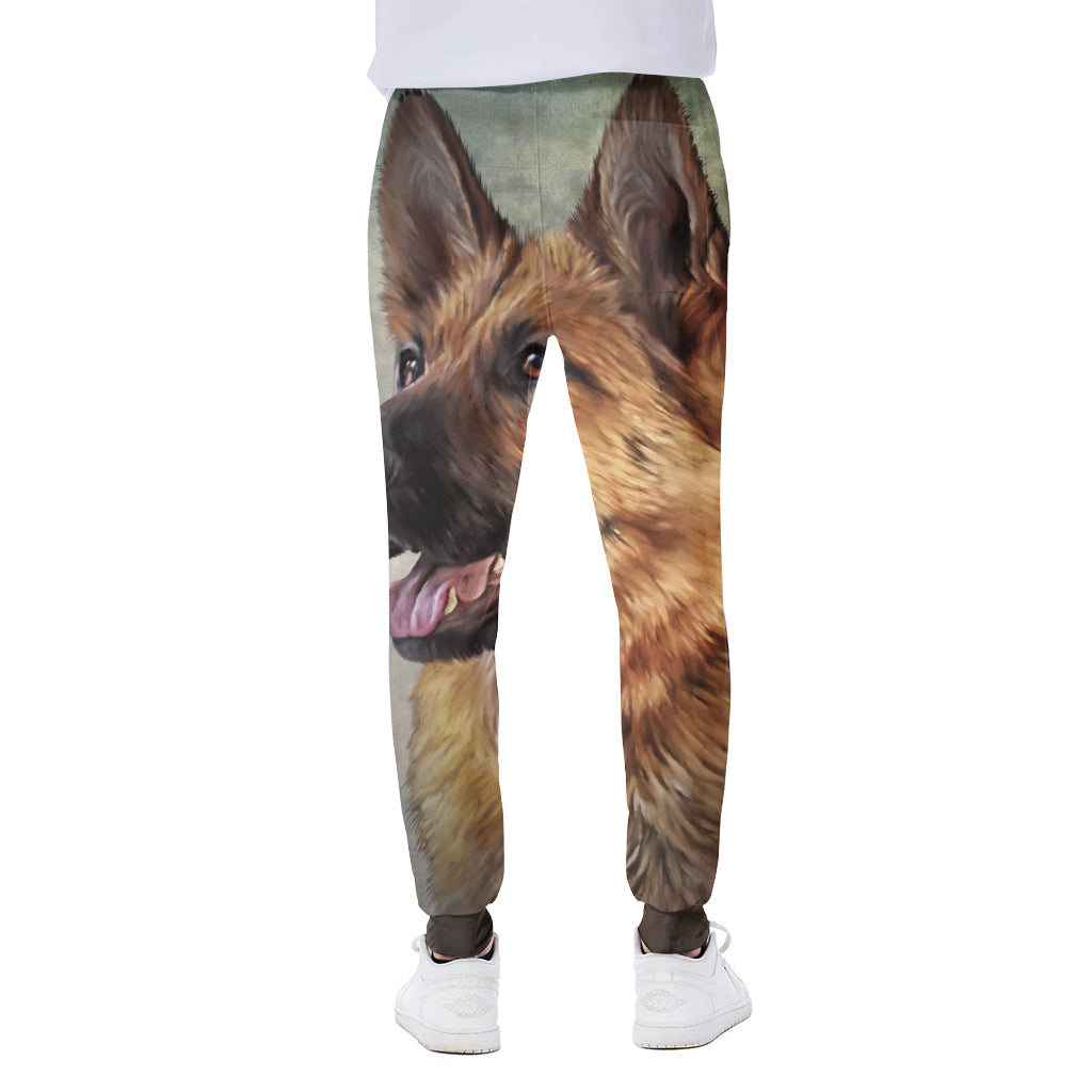 Vintage German Shepherd Portrait Print Scuba Joggers