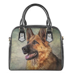 Vintage German Shepherd Portrait Print Shoulder Handbag