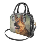 Vintage German Shepherd Portrait Print Shoulder Handbag