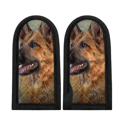 Vintage German Shepherd Portrait Print Skillet Handle Cover