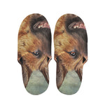 Vintage German Shepherd Portrait Print Slippers