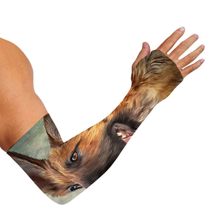 Vintage German Shepherd Portrait Print Sun Protection Arm Sleeves