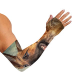 Vintage German Shepherd Portrait Print Sun Protection Arm Sleeves