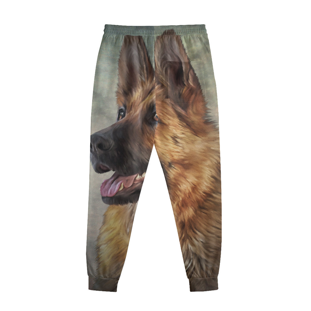 Vintage German Shepherd Portrait Print Sweatpants