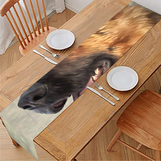 Vintage German Shepherd Portrait Print Table Runner