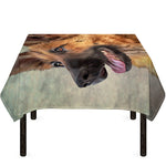 Vintage German Shepherd Portrait Print Tablecloth