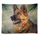 Vintage German Shepherd Portrait Print Tapestry