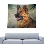 Vintage German Shepherd Portrait Print Tapestry