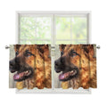 Vintage German Shepherd Portrait Print Tier Curtains