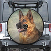 Vintage German Shepherd Portrait Print Tire Cover With Camera Hole