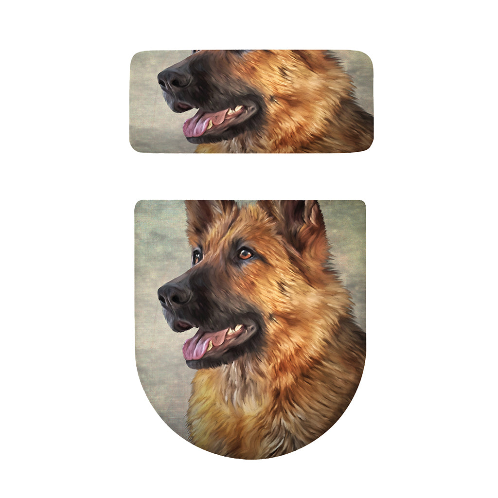 Vintage German Shepherd Portrait Print Toilet Lid And Tank Cover Set