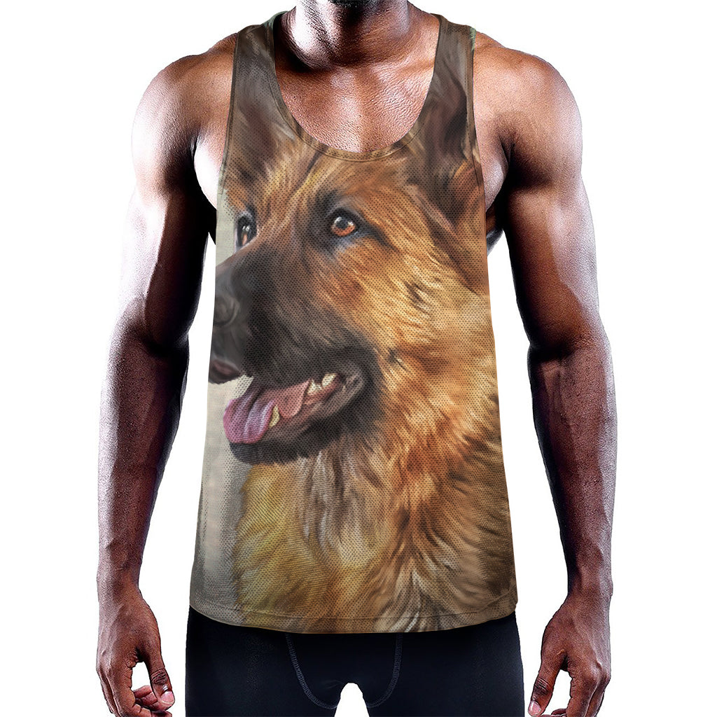 Vintage German Shepherd Portrait Print Training Tank Top