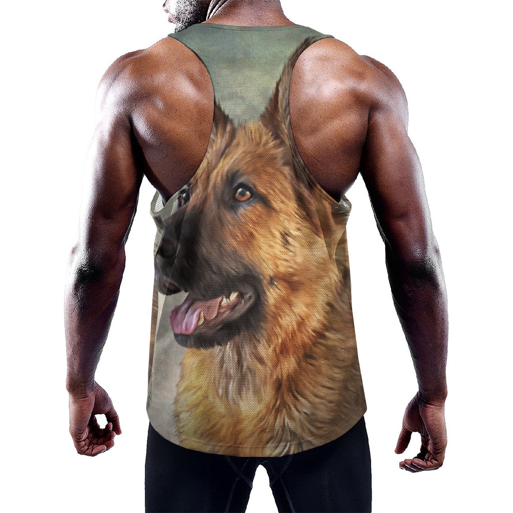 Vintage German Shepherd Portrait Print Training Tank Top